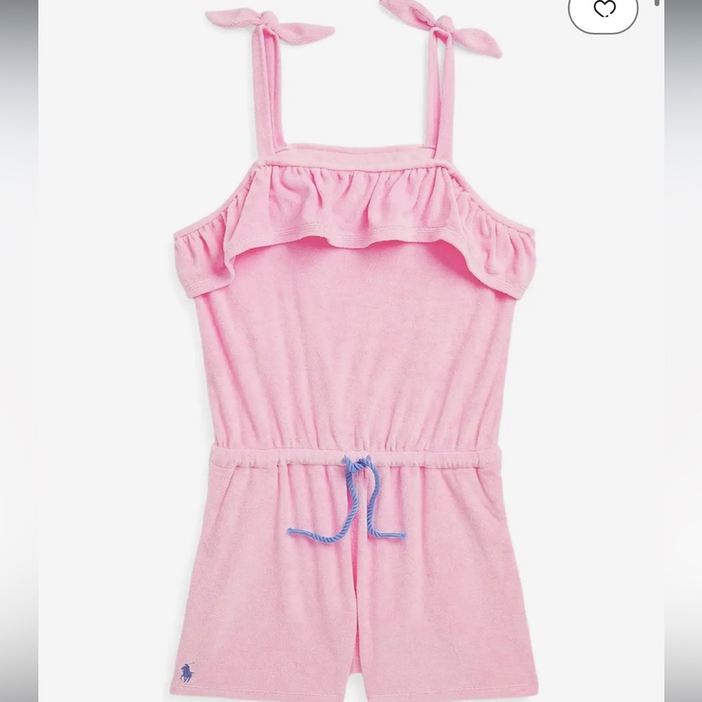 Polo Ralph Lauren Kids
Ruffled Cotton-Blend Terry Romper (Big Kids)